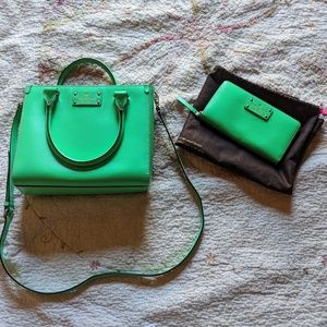 Kate Spade kerry green bag and matching wallet